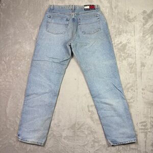 Vintage Tommy Hilfiger Jeans Mens 30X29 Straight 90s y2k light wash Big Patch